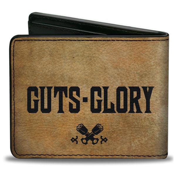 Buckle-Down Bi-Fold Wallet - RAM Logo + GUTS-GLORY Pistons Weathered Black
