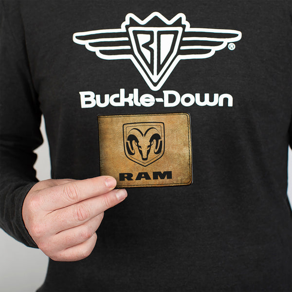 Buckle-Down Bi-Fold Wallet - RAM Logo + GUTS-GLORY Pistons Weathered Black
