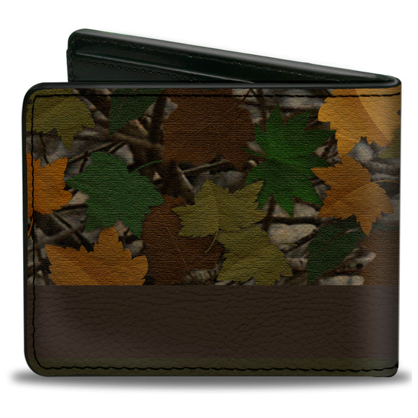Buckle-Down Bi-Fold Wallet - RAM Logo Leaf Camo Browns Greens Silvers