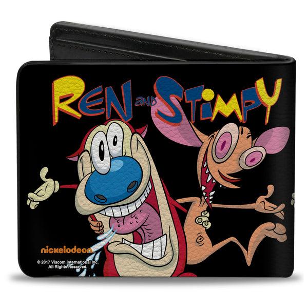Buckle-Down Bi-Fold Wallet - REN AND STIMPY Buddy Pose Black