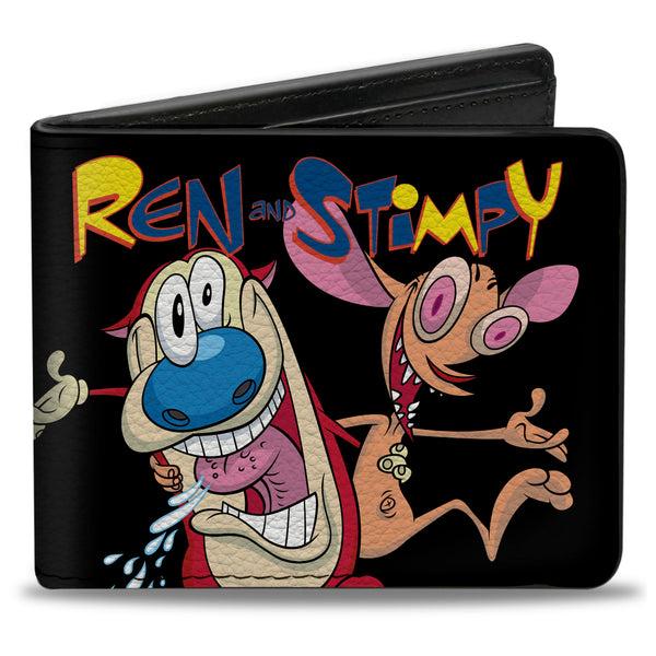 Buckle-Down Bi-Fold Wallet - REN AND STIMPY Buddy Pose Black