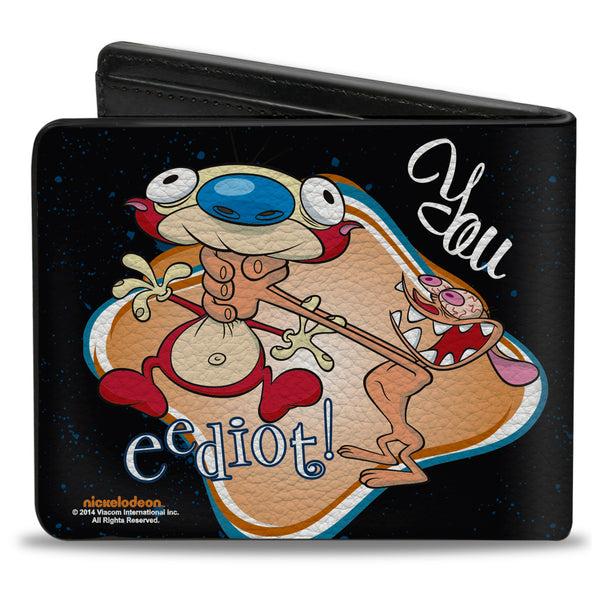 Buckle-Down Bi-Fold Wallet - Ren Choking Stimpy YOU EEDIOT