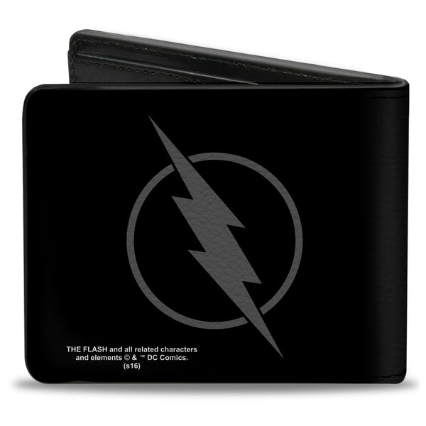 Buckle-Down Bi-Fold Wallet - Reverse Flash Logo Black Gray