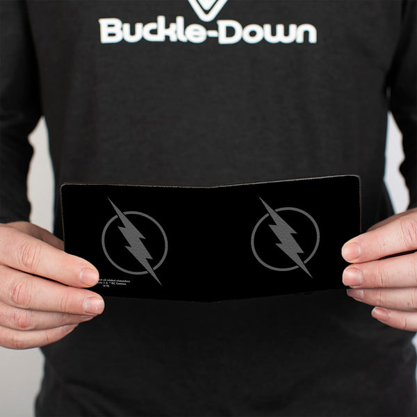 Buckle-Down Bi-Fold Wallet - Reverse Flash Logo Black Gray