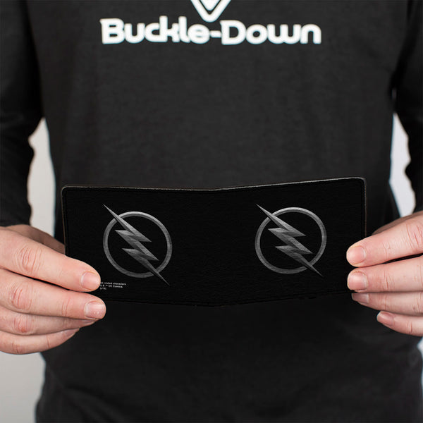 Buckle-Down Bi-Fold Wallet - Reverse Flash Logo Black Silver Etching