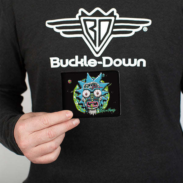 Buckle-Down Bi-Fold Wallet - Rick And Morty 8-Bit Faces