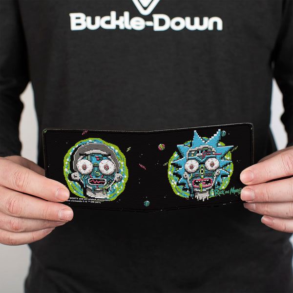Buckle-Down Bi-Fold Wallet - Rick And Morty 8-Bit Faces