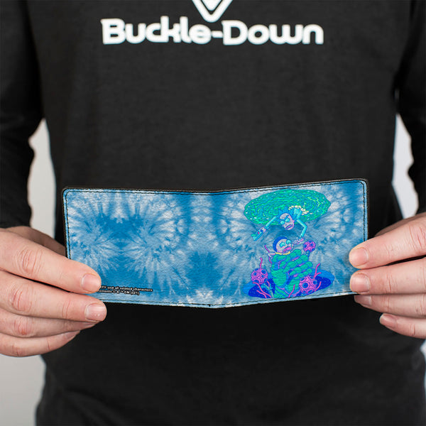 Buckle-Down Bi-Fold Wallet - Rick And Morty Circuit Faces Portal Gun