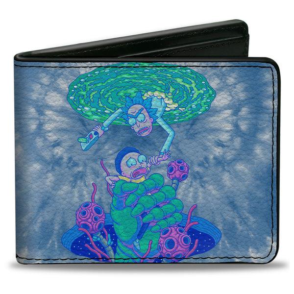 Buckle-Down Bi-Fold Wallet - Rick and Morty Circuit Faces Portal Gun