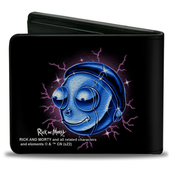 Buckle-Down Bi-Fold Wallet - Rick And Morty Electric Faces Black/Blues
