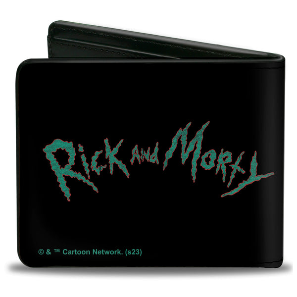 Buckle-Down Bi-Fold Wallet - Rick And Morty Psychedelic Monster Pose Black/Orange/Green