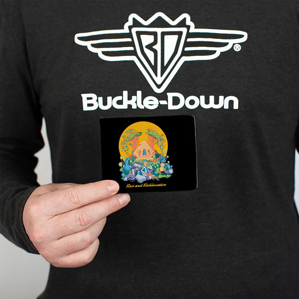 Buckle-Down Bi-Fold Wallet - Rick And Morty REST AND RICKLAXATION Group Pose Black