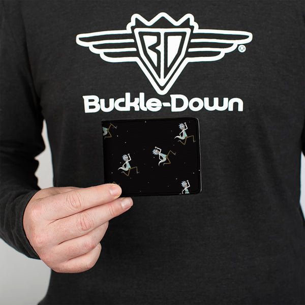 Buckle-Down Bi-Fold Wallet - Rick And Morty Rick Running In Space Pose Scattered