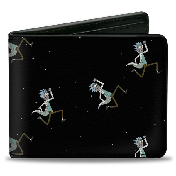 Buckle-Down Bi-Fold Wallet - Rick and Morty Rick Running in Space Pose Scattered