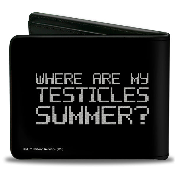 Buckle-Down Bi-Fold Wallet - Rick And Morty Snuffles Pose And Quote Black/White/Blues