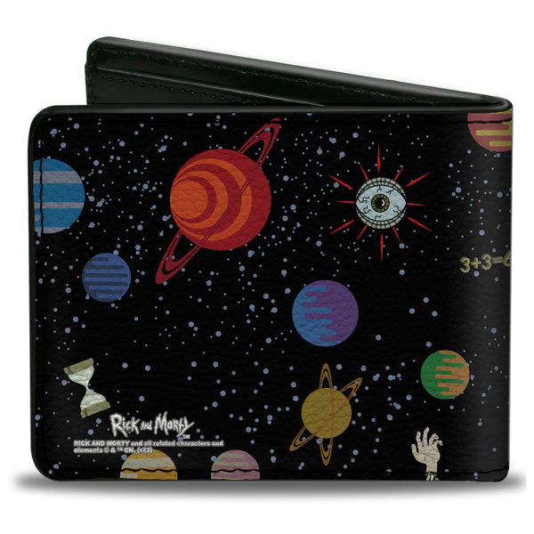 Buckle-Down Bi-Fold Wallet - Rick And Morty Spaceship Silhouette Multi Color
