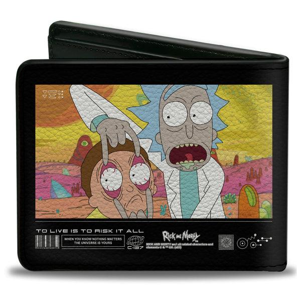 Buckle-Down Bi-Fold Wallet - Rick And Morty TO LIVE IS TO RISK IT ALL Pose Multi Color