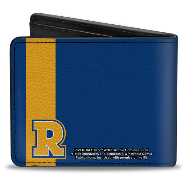 Buckle-Down Bi-Fold Wallet - Riverdale Bulldog Mascot GO BULLDOGS -RIVERDALE HIGH Blue Yellow