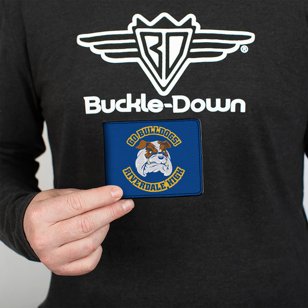 Buckle-Down Bi-Fold Wallet - Riverdale Bulldog Mascot GO BULLDOGS -RIVERDALE HIGH Blue Yellow