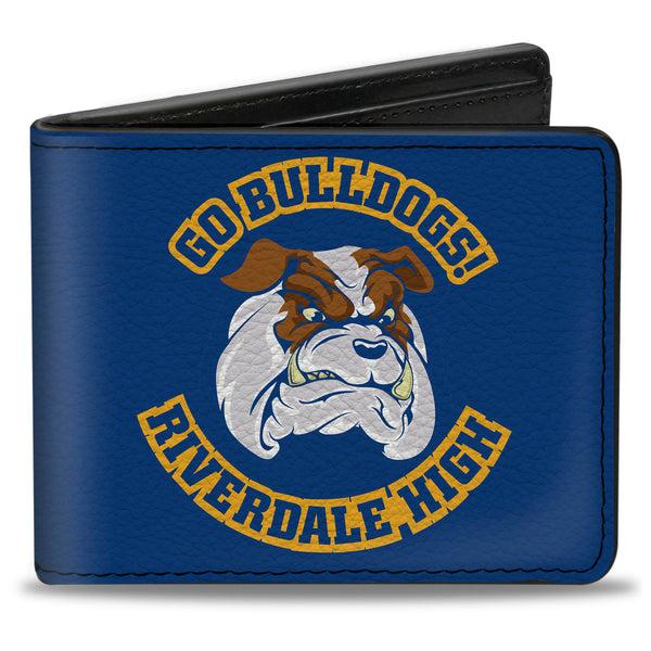 Buckle-Down Bi-Fold Wallet - Riverdale Bulldog Mascot GO BULLDOGS -RIVERDALE HIGH Blue Yellow