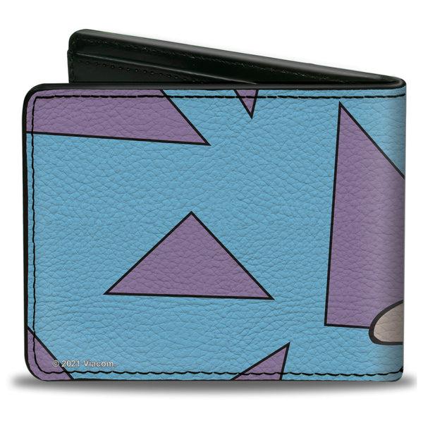 Buckle-Down Bi-Fold Wallet - Rocko's Modern Life Rocko Waving Pose Triangles Blue Purple