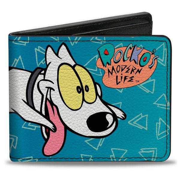 Buckle-Down Bi-Fold Wallet - Rocko's Modern Life Spunky Pose Logo Blues White