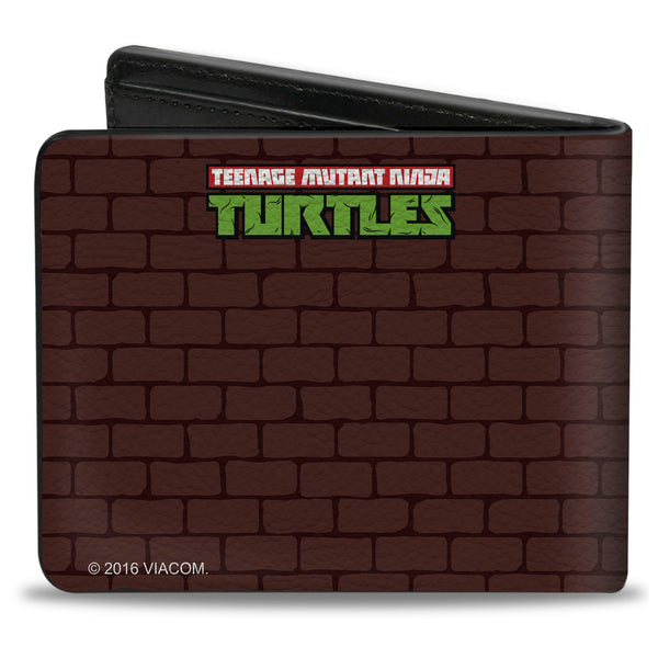 Buckle-Down Bi-Fold Wallet - Rocksteady & Bebop Pose + TMNT Logo Bricks