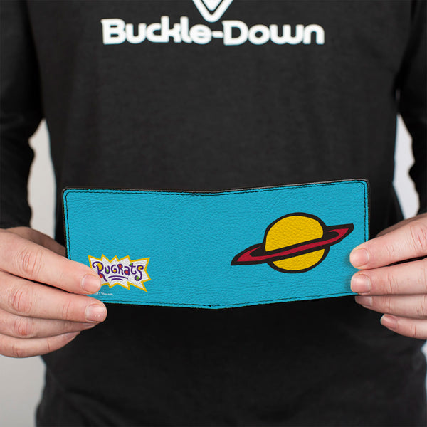 Buckle-Down Bi-Fold Wallet - Rugrats Chuckie Saturn Shirt Icon Blue