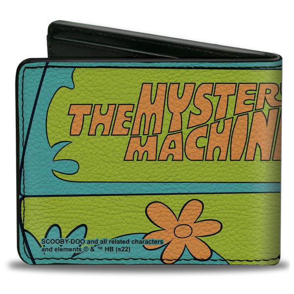 Buckle-Down Bi-Fold Wallet - Scooby Doo Group Driving Mystery Machine Side Pose Blue