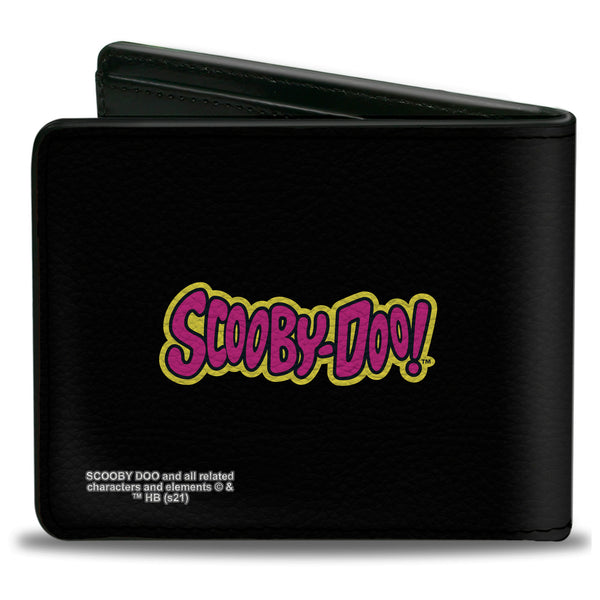 Buckle-Down Bi-Fold Wallet - Scooby-Doo Monsters Chasing Shaggy UH SCOOB Pose Green Yellow Pink