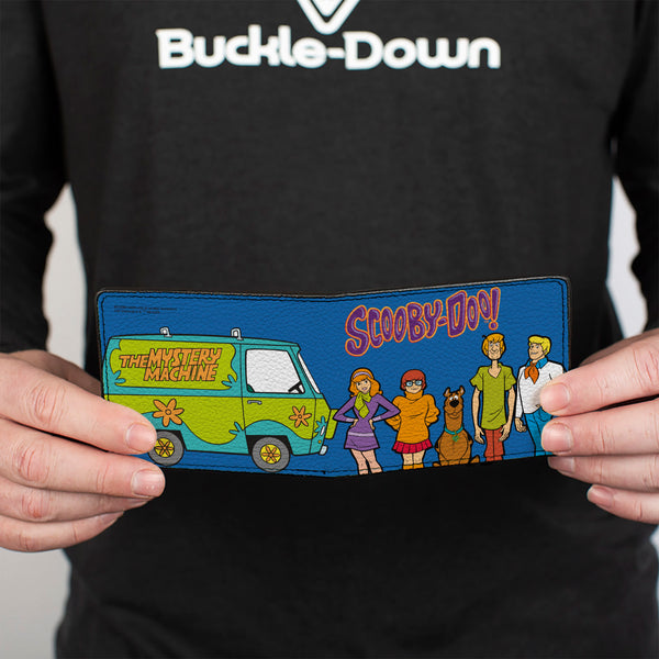 Buckle-Down Bi-Fold Wallet - SCOOBY-DOO Mystery Machine And Character Group Pose Blue