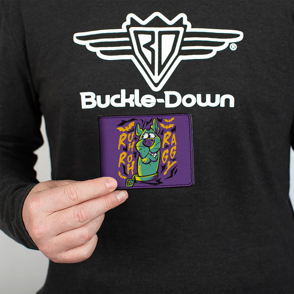 Buckle-Down Bi-Fold Wallet - Scooby Doo Scared Pose RUH ROH RAGGY Purple/Yellow