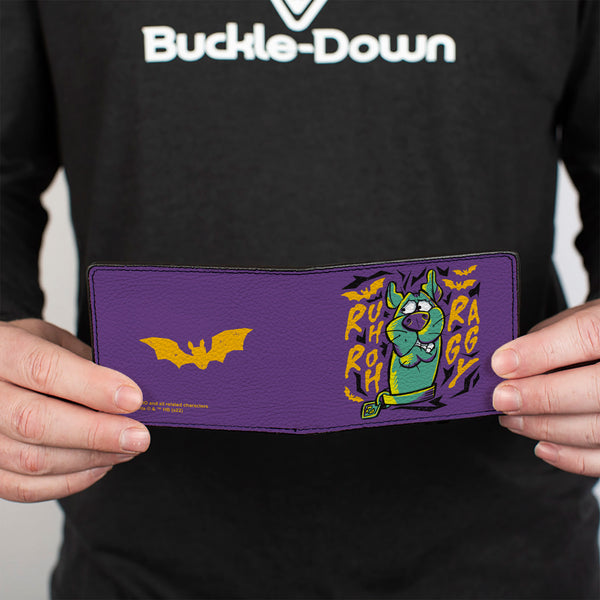 Buckle-Down Bi-Fold Wallet - Scooby Doo Scared Pose RUH ROH RAGGY Purple/Yellow