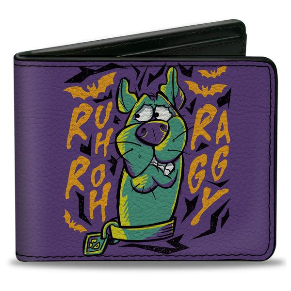 Buckle-Down Bi-Fold Wallet - Scooby Doo Scared Pose RUH ROH RAGGY Purple/Yellow