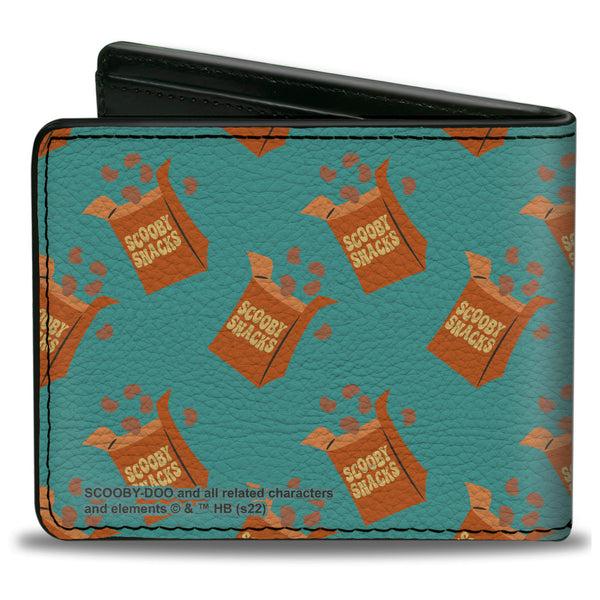 Buckle-Down Bi-Fold Wallet - Scooby Doo Scooby Snacks Box Collage Blue