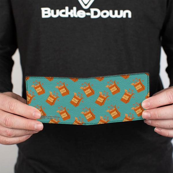 Buckle-Down Bi-Fold Wallet - Scooby Doo Scooby Snacks Box Collage Blue