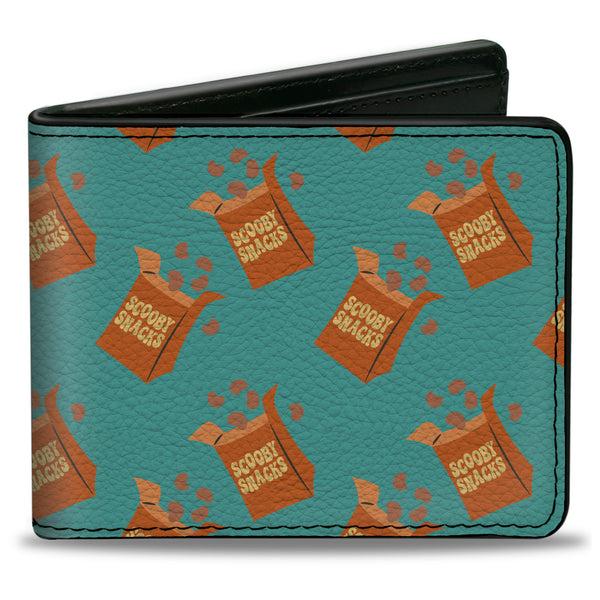 Buckle-Down Bi-Fold Wallet - Scooby Doo Scooby Snacks Box Collage Blue