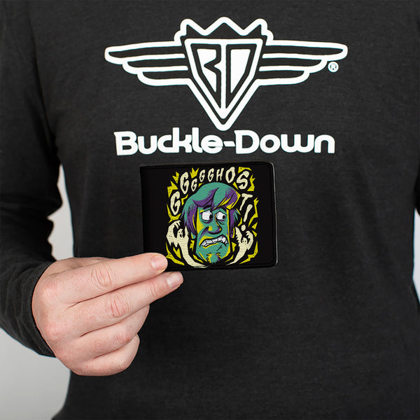 Buckle-Down Bi-Fold Wallet - Scooby Doo Shaggy Scared GHOST Pose Black