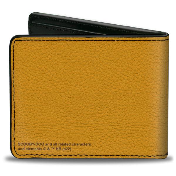 Buckle-Down Bi-Fold Wallet - Scooby Doo Velma Smiling Face CLUED UP Yellow/Green/Red