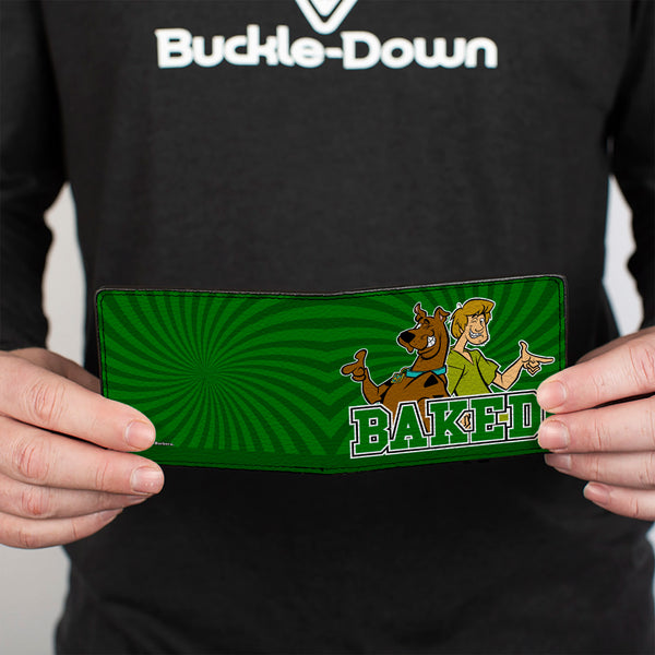 Buckle-Down Bi-Fold Wallet - Scooby & Shaggy BAKED Rays Swirl Greens