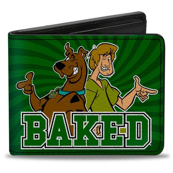 Buckle-Down Bi-Fold Wallet - Scooby & Shaggy BAKED Rays Swirl Greens