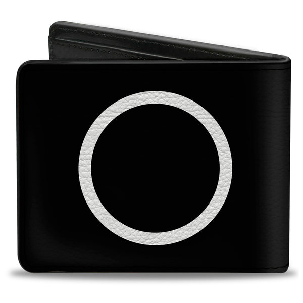Buckle-Down Bi-Fold Wallet - Shape Circle Black White