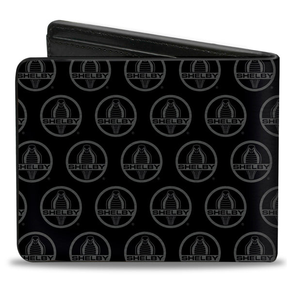 Buckle-Down Bi-Fold Wallet - SHELBY Cobra Center Monogram Black Gray