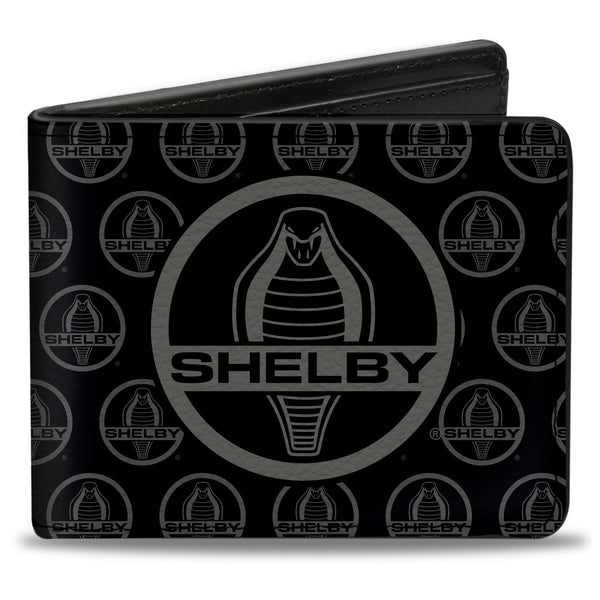 Buckle-Down Bi-Fold Wallet - SHELBY Cobra Center Monogram Black Gray