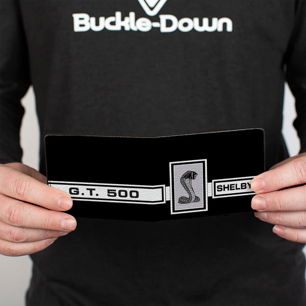 Buckle-Down Bi-Fold Wallet - SHELBY GT 500 Cobra Box Stripe Black White Gray