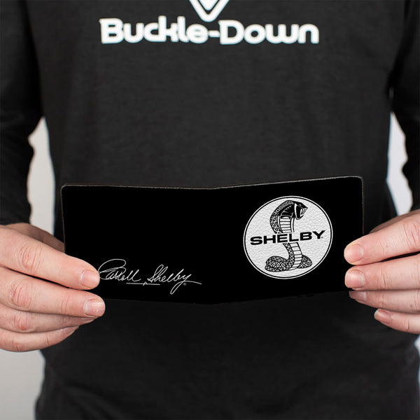 Buckle-Down Bi-Fold Wallet - SHELBY Tiffany Split + Signature Black White