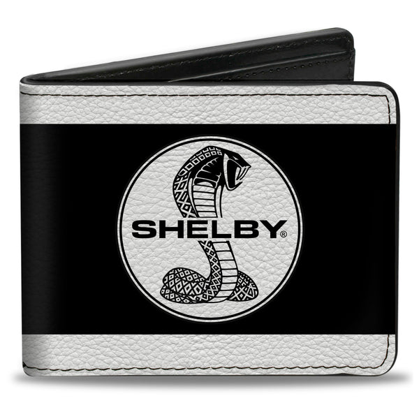 Buckle-Down Bi-Fold Wallet - SHELBY Tiffany Split Stripe White Black