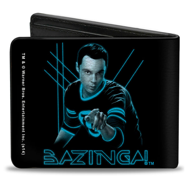 Buckle-Down Bi-Fold Wallet -Sheldon BAZINGA Black Blue Glow