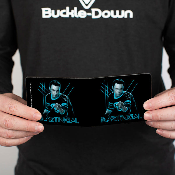 Buckle-Down Bi-Fold Wallet -Sheldon BAZINGA Black Blue Glow