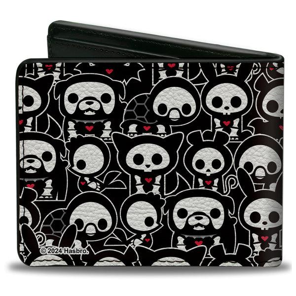 Buckle-Down Bi-Fold Wallet - SKELANIMALS DEAD ANIMALS NEED LOVE TOO Collage And Animals Black/White/Red